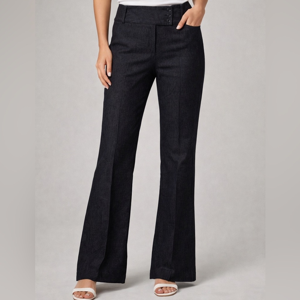 Dalia Collection Gray Wide Leg Business Casual Vintage Petite Pleated Pants